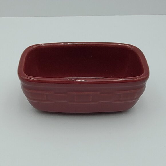 Longaberger Pottery Paprika Dash Bowl Small Rectangular Snack Dish - Picture 2 of 5
